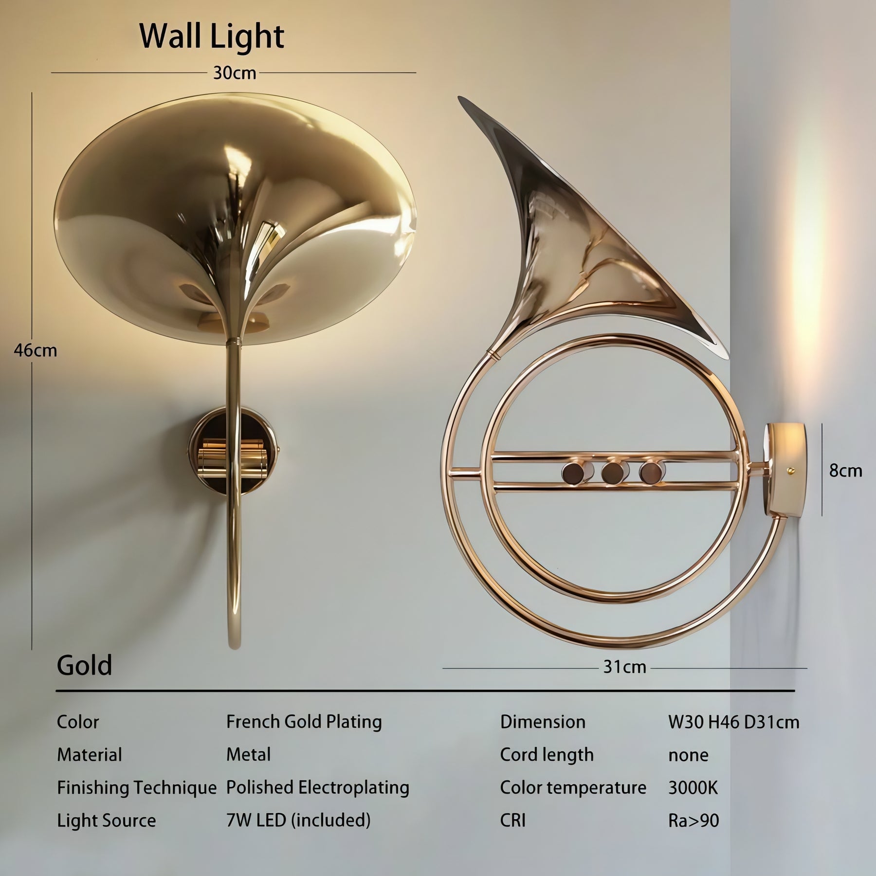 AURELIA HORN WALL LAMP