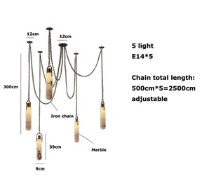 MAEBLE LED HANGING LAMP - GOLD CHANDELIER