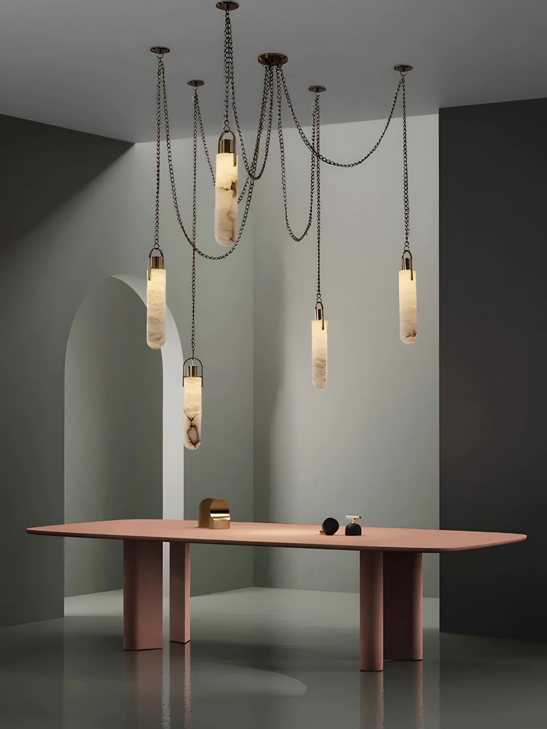 MAEBLE LED HANGING LAMP - GOLD CHANDELIER