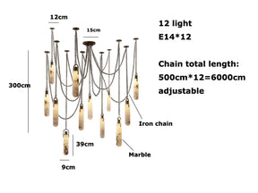 MAEBLE LED HANGING LAMP - GOLD CHANDELIER