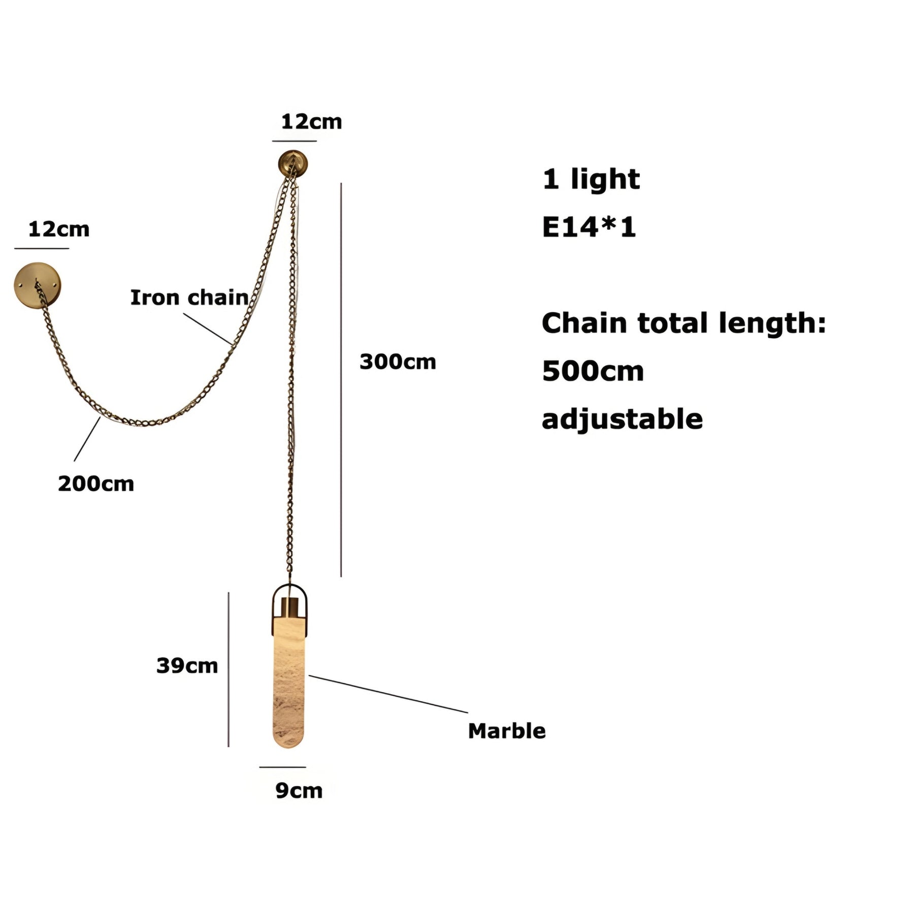 MAEBLE LED HANGING LAMP - GOLD CHANDELIER