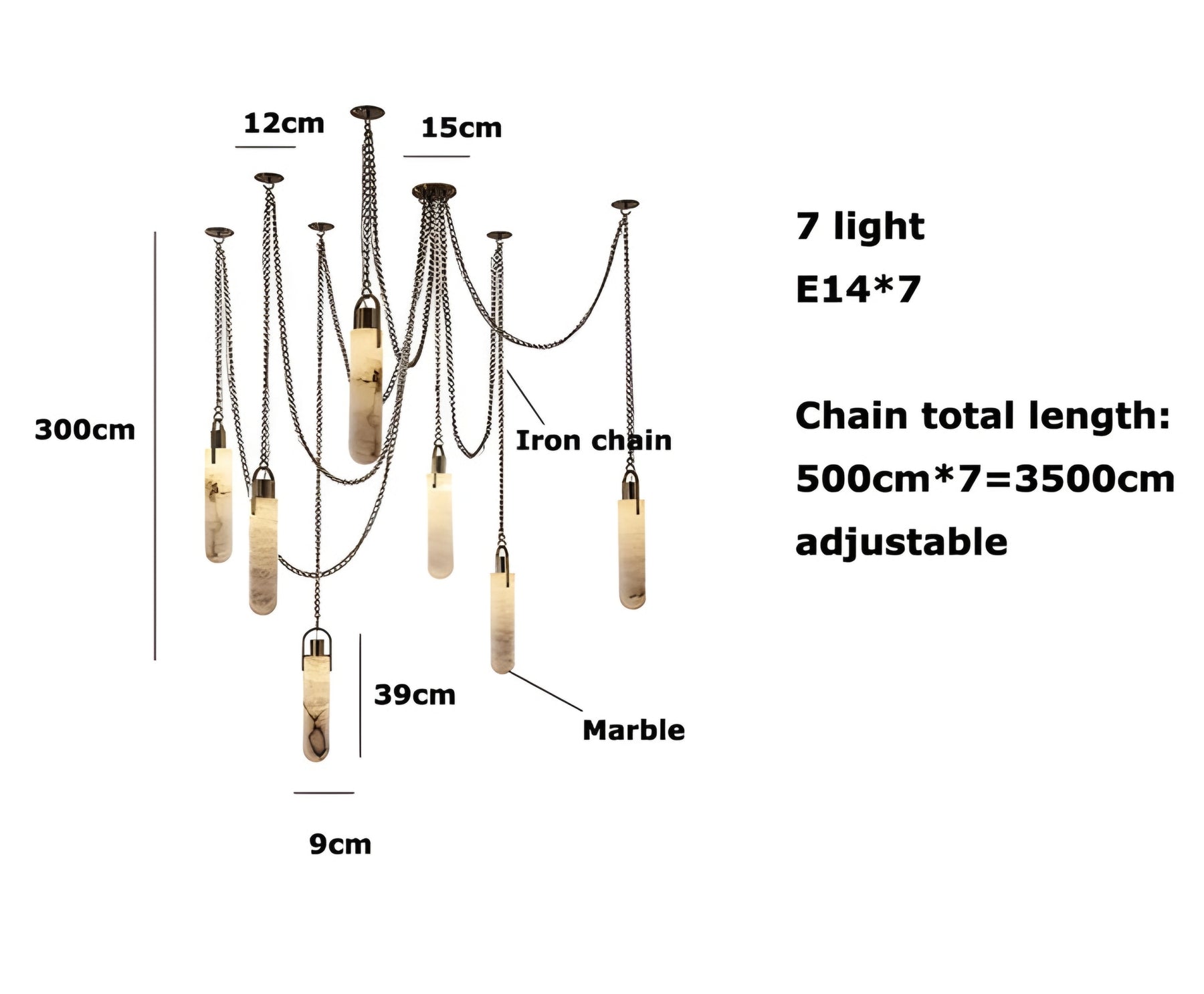 MAEBLE LED HANGING LAMP - GOLD CHANDELIER