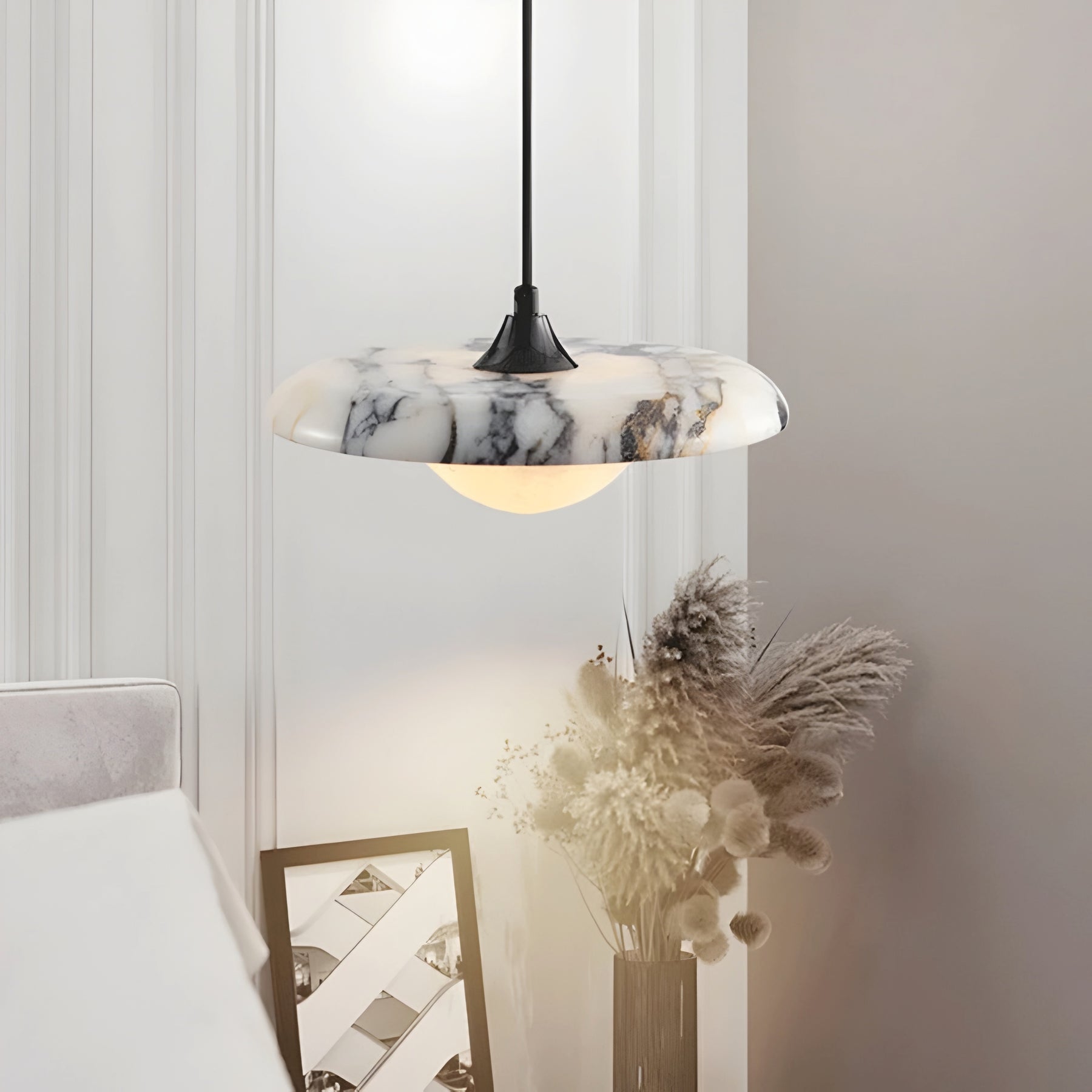 LUXURY BLACK STONE PENDANT LAMP