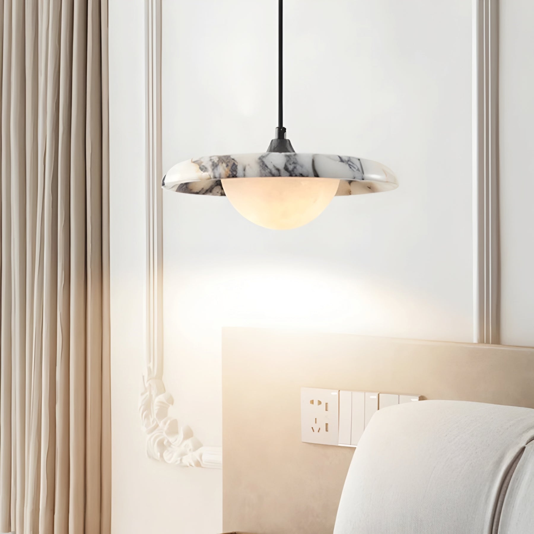 LUXURY BLACK STONE PENDANT LAMP