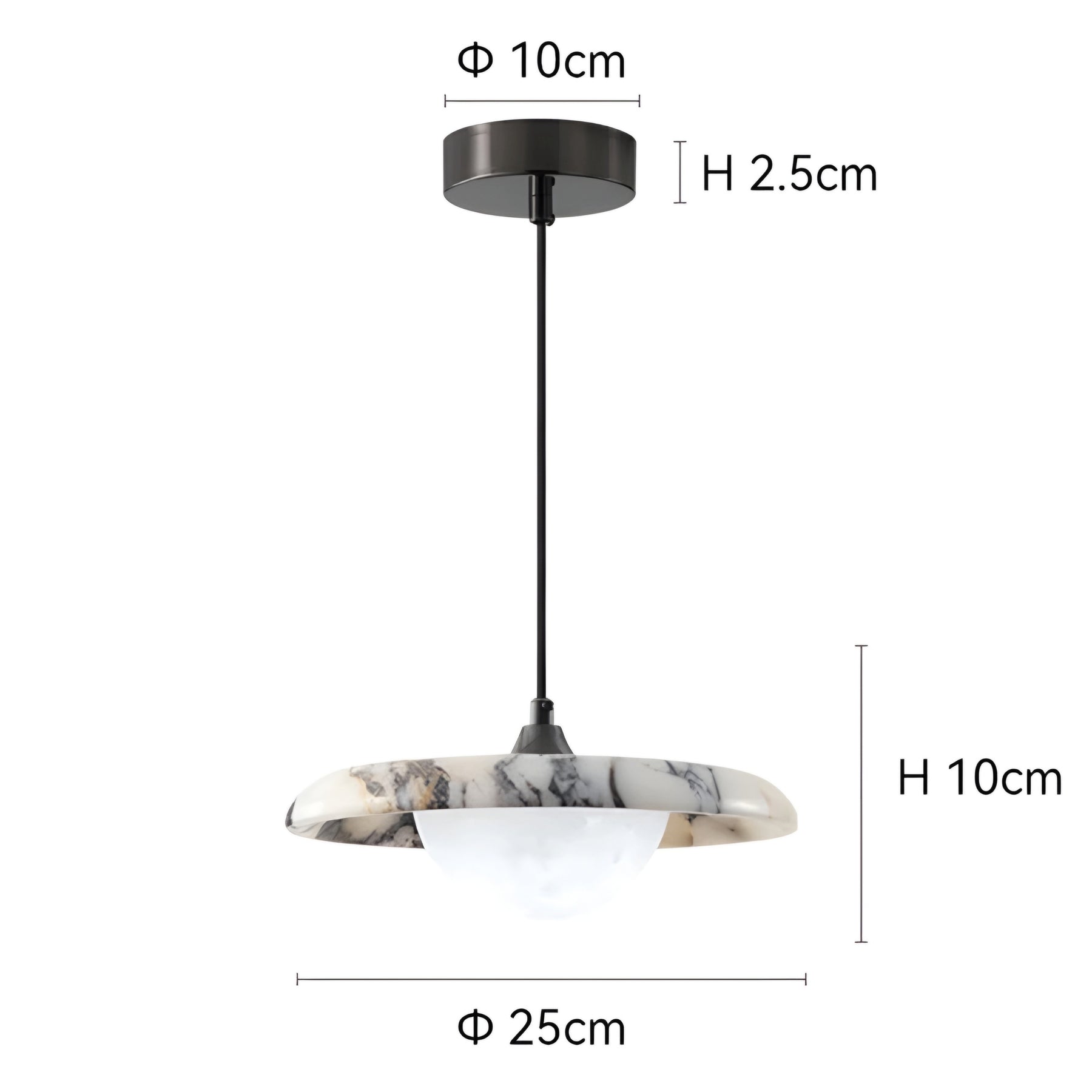 LUXURY BLACK STONE PENDANT LAMP