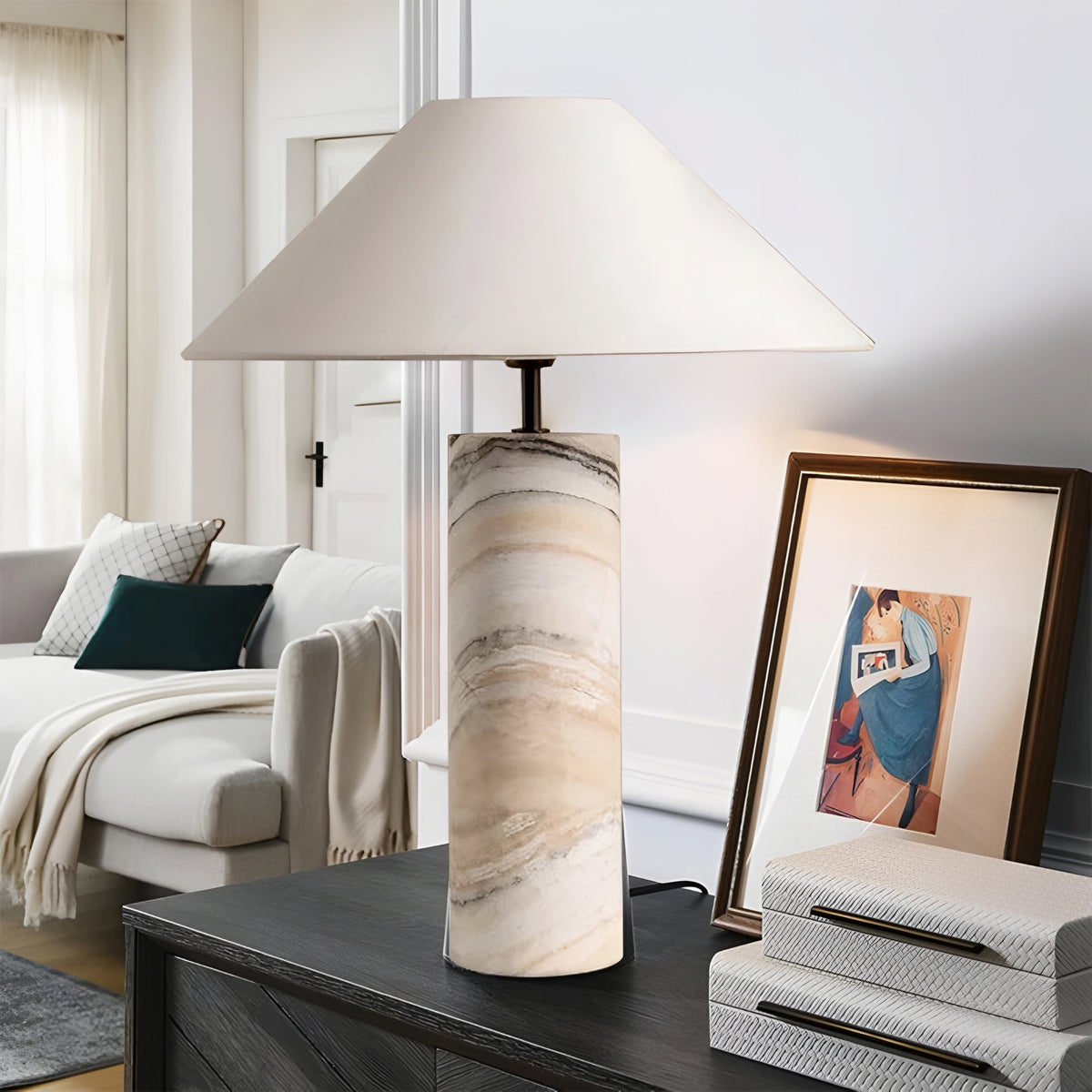 VINTAGE MARBLE TABLE LAMP