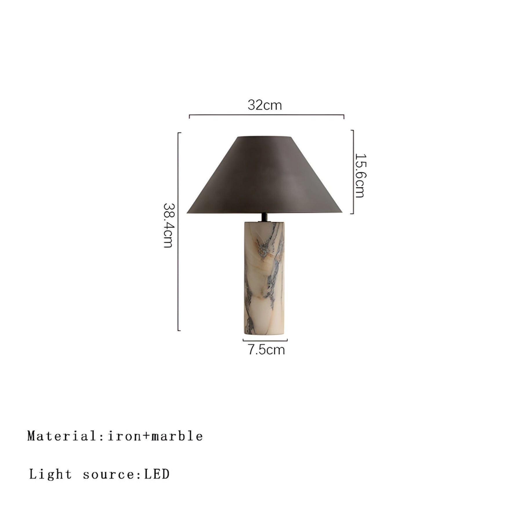VINTAGE MARBLE TABLE LAMP