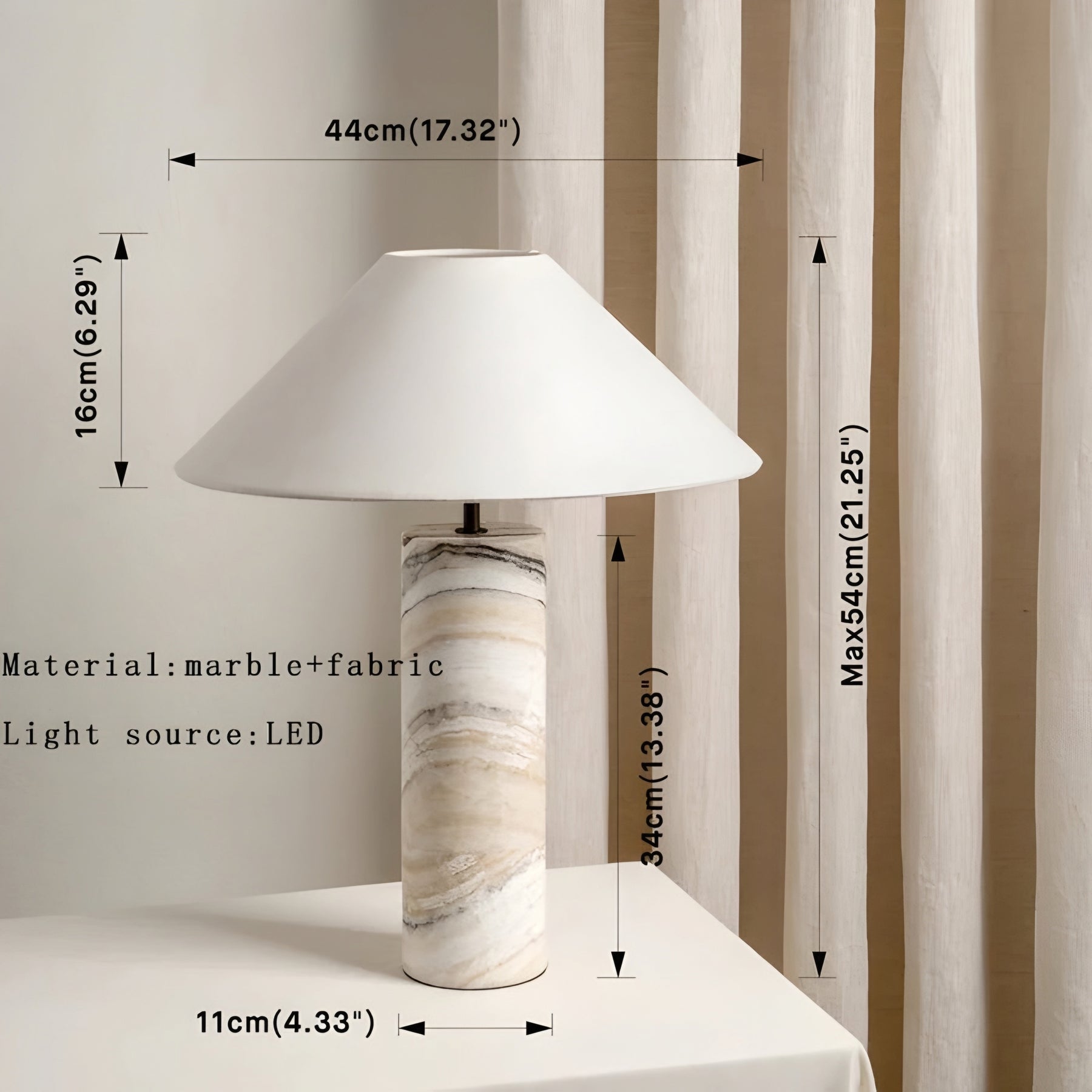 VINTAGE MARBLE TABLE LAMP