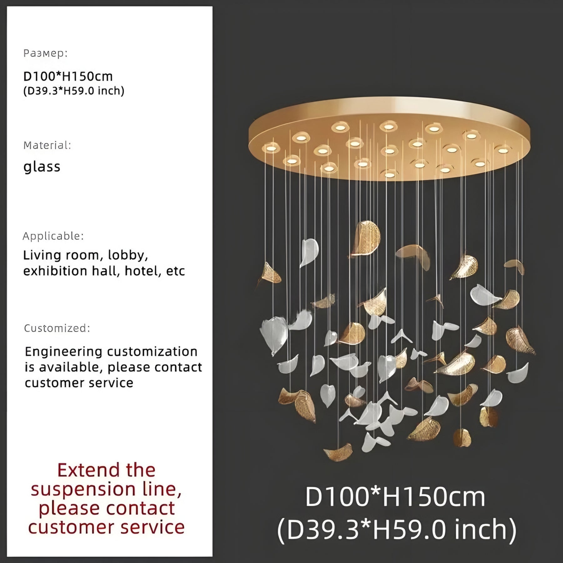 GOLDEN BREEZE CRYSTAL PENDANT LAMP