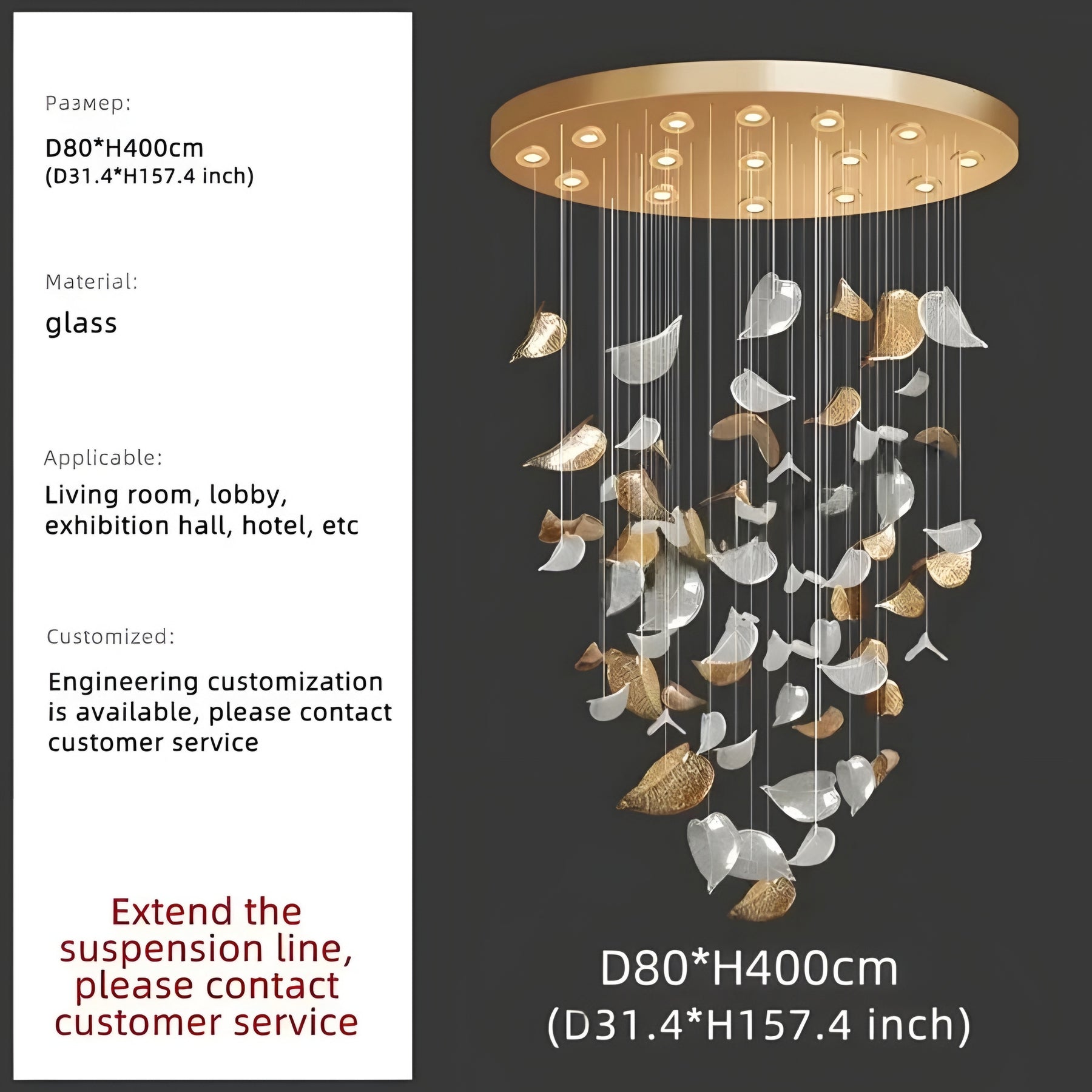 GOLDEN BREEZE CRYSTAL PENDANT LAMP