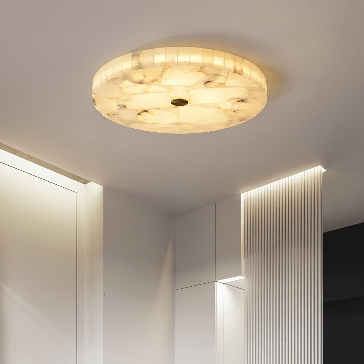 ROUND ALABASTER CEILING LAMP