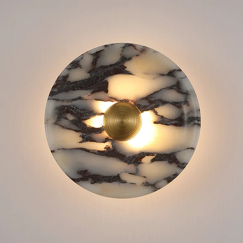 ROUND LUXURY ALABASTER WALL LAMP