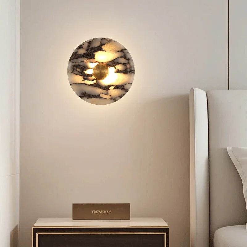 ROUND LUXURY ALABASTER WALL LAMP