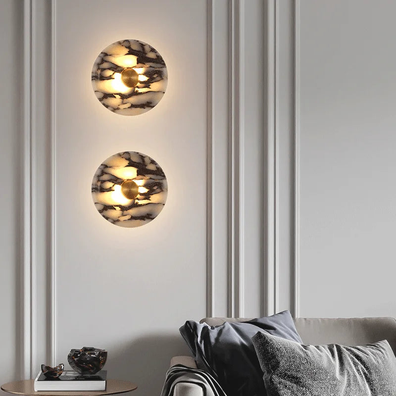ROUND LUXURY ALABASTER WALL LAMP