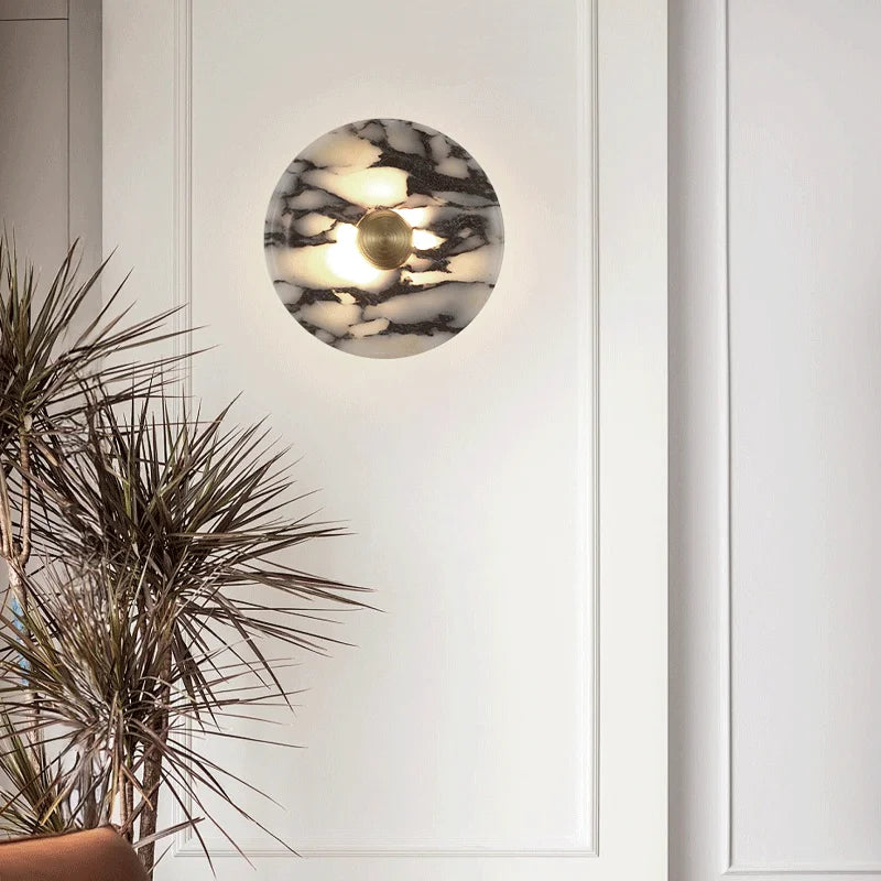 ROUND LUXURY ALABASTER WALL LAMP