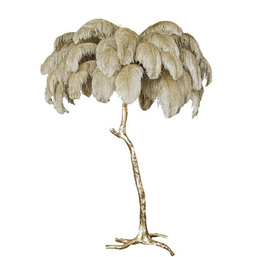 Scandinavian Ostrich Feather Floor Lamp - Lodamer