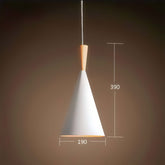 FELTON WHITE ALUMINUM AND WOOD PENDANT LAMP - Lodamer