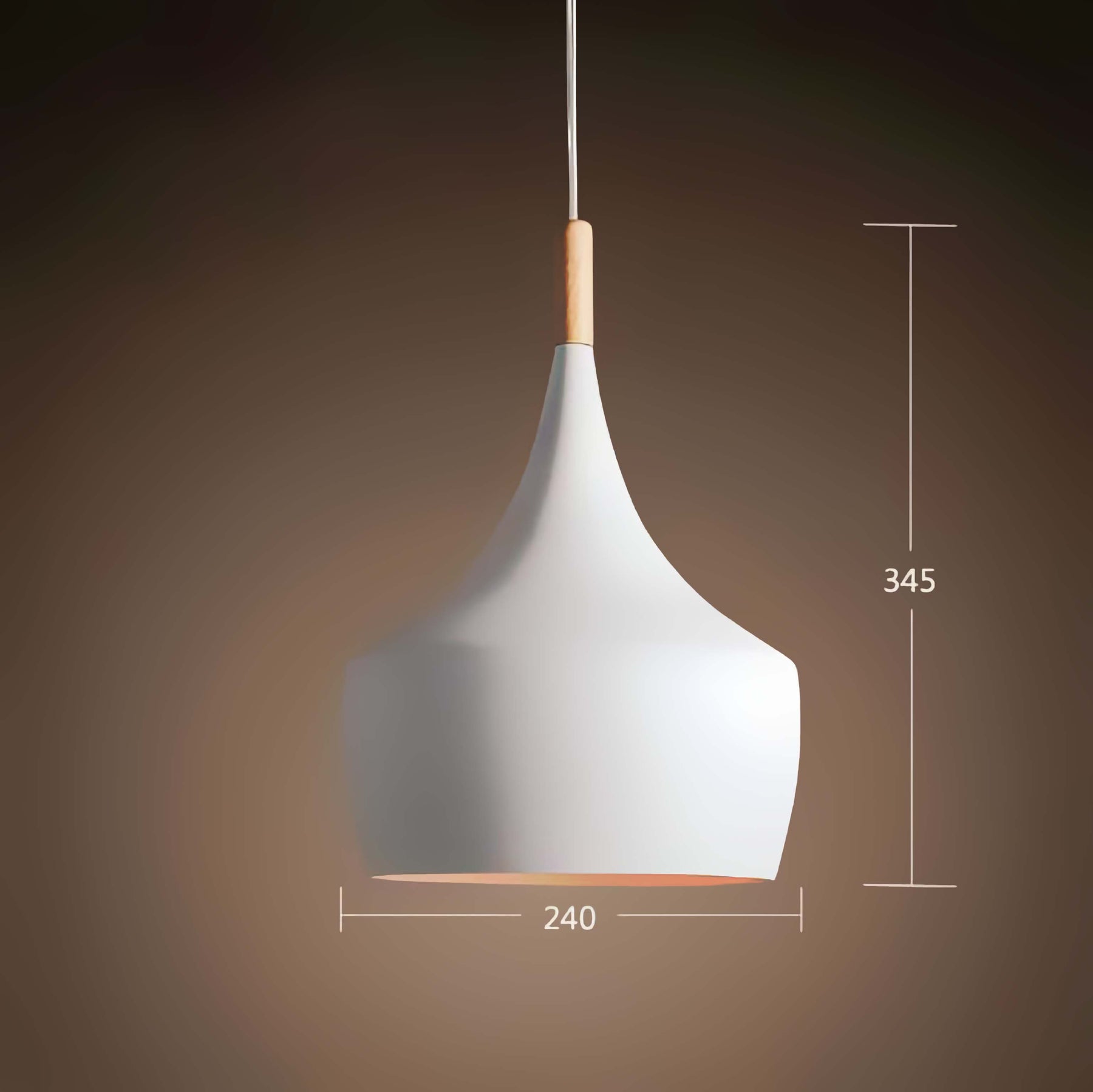 FELTON WHITE ALUMINUM AND WOOD PENDANT LAMP - Lodamer