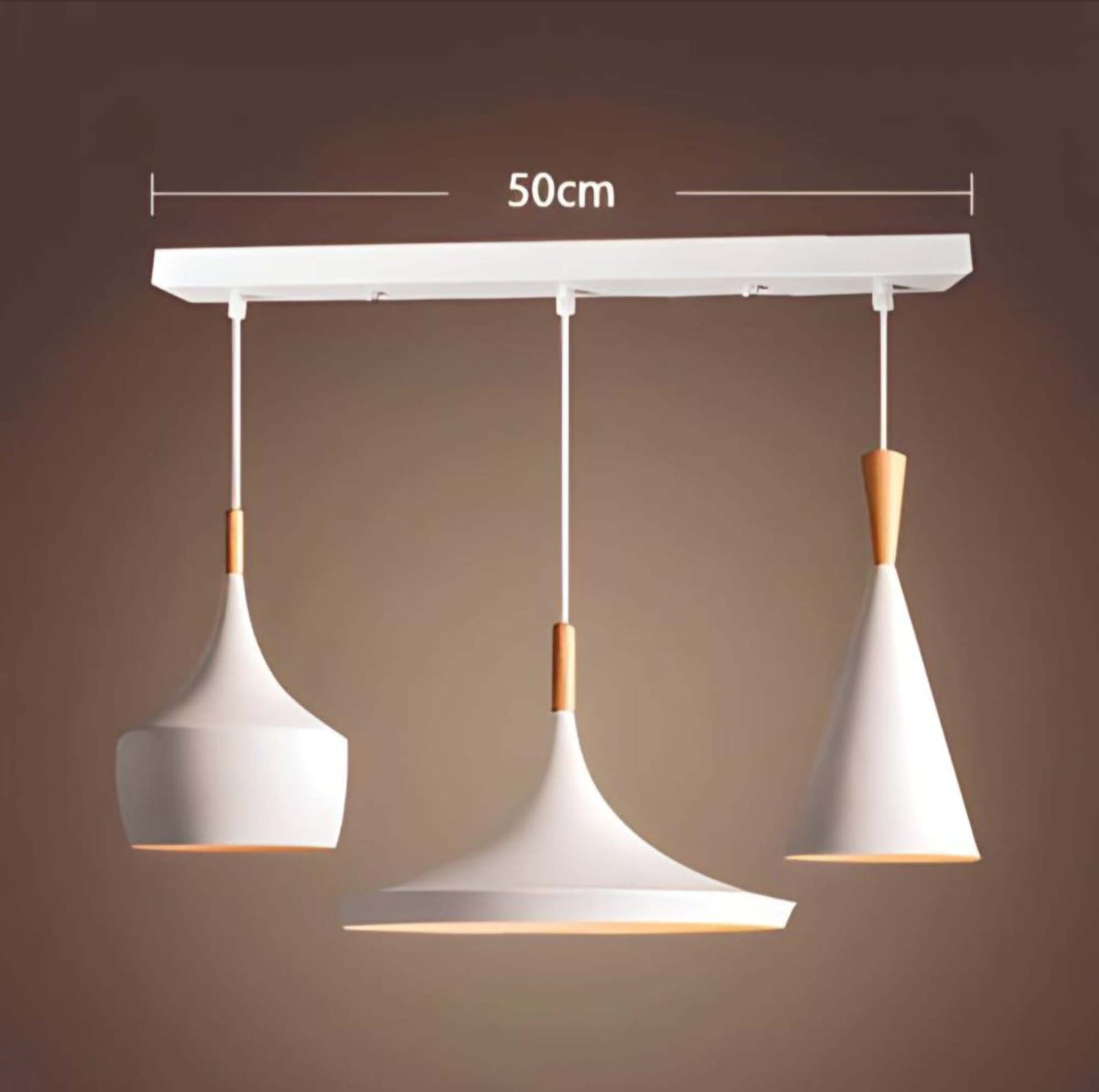 FELTON WHITE ALUMINUM AND WOOD PENDANT LAMP - Lodamer