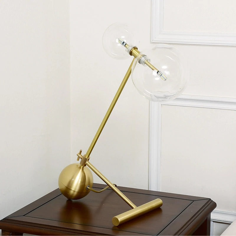 TWO HEADS GLASS TABLE LAMP - bulb table lamps