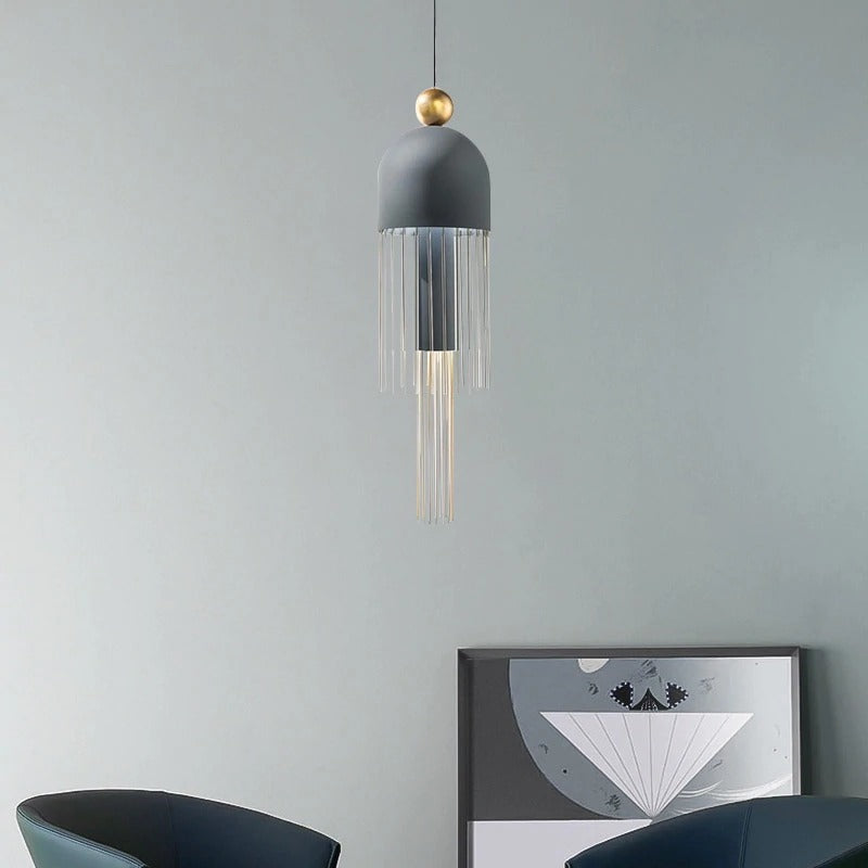 FRINGED GLASS PENDANT LAMP | FRINGE PENDANT LIGHT - Lodamer