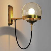 VINTAGE GLOBE GLASS WALL LAMP - glass globe wall lamp